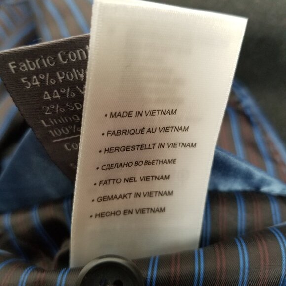 GS Mens Suit Jacket 54PRG Charcoal Black Wool Blend Professional Business Portly - Picture 8 of 11